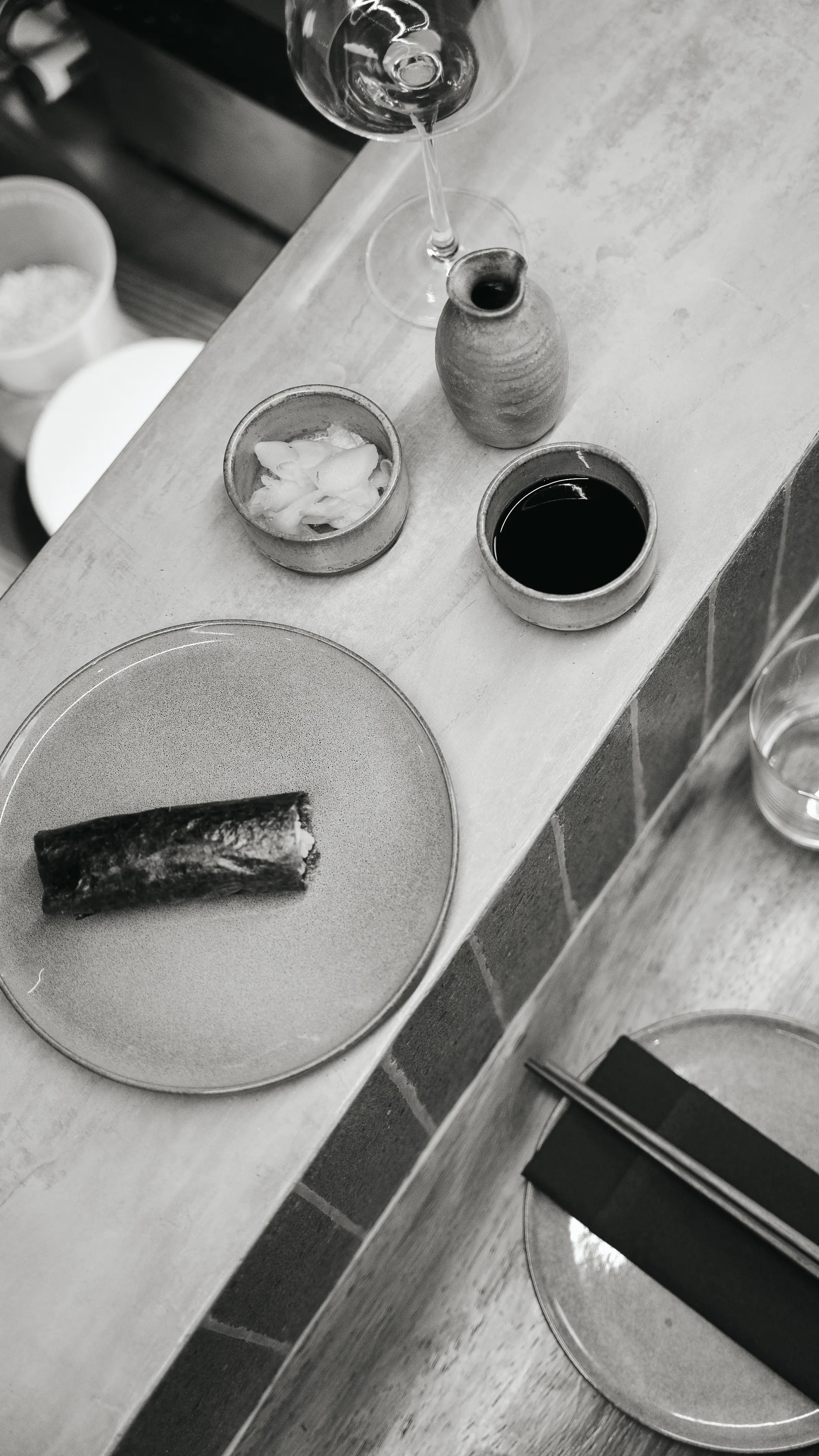 Fresh hand rolls being prepared at Yasumi counter
